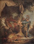 Francois Boucher Mucius Scaevola putting his hand in the fire oil on canvas